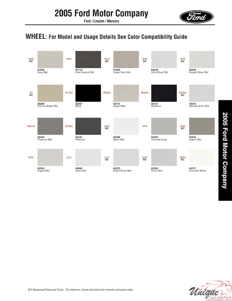 2005 Ford Paint Charts Sherwin-Williams 7
